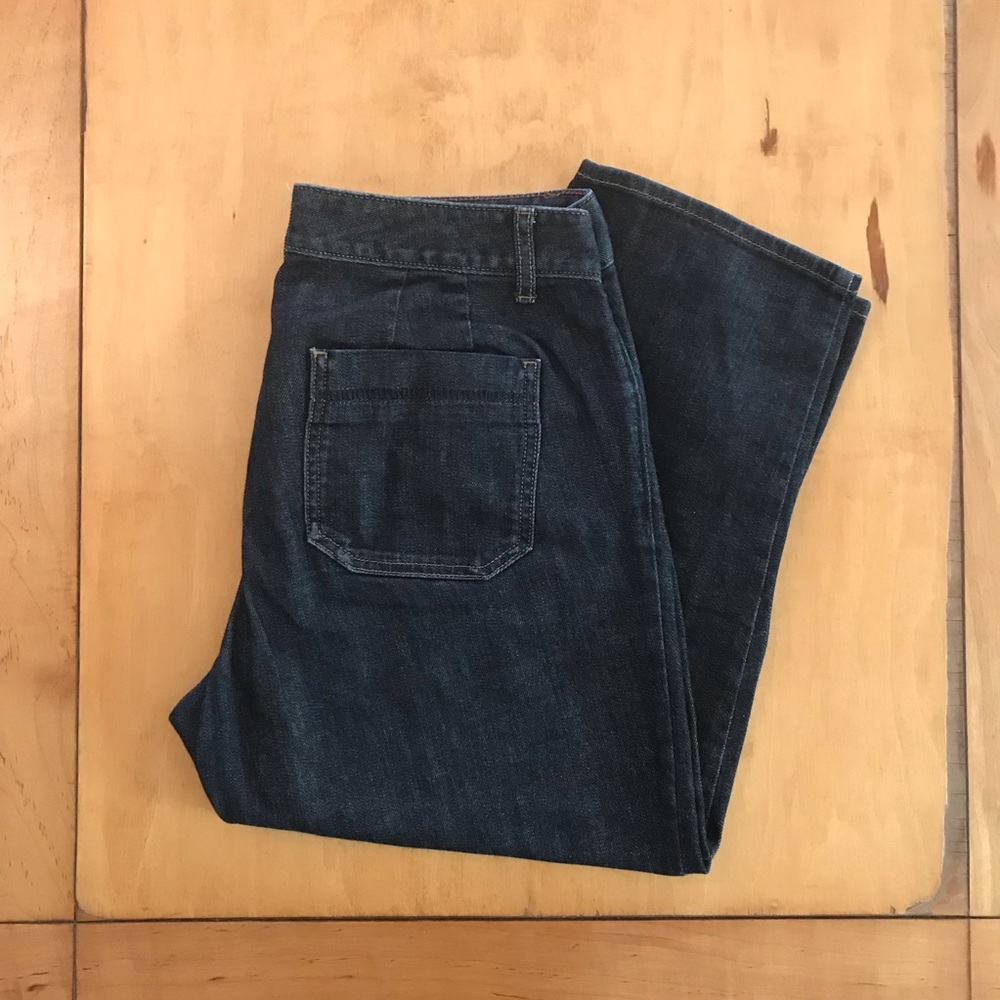 Eddie Bauer Capri dark Jeans Curvy stretch size 8